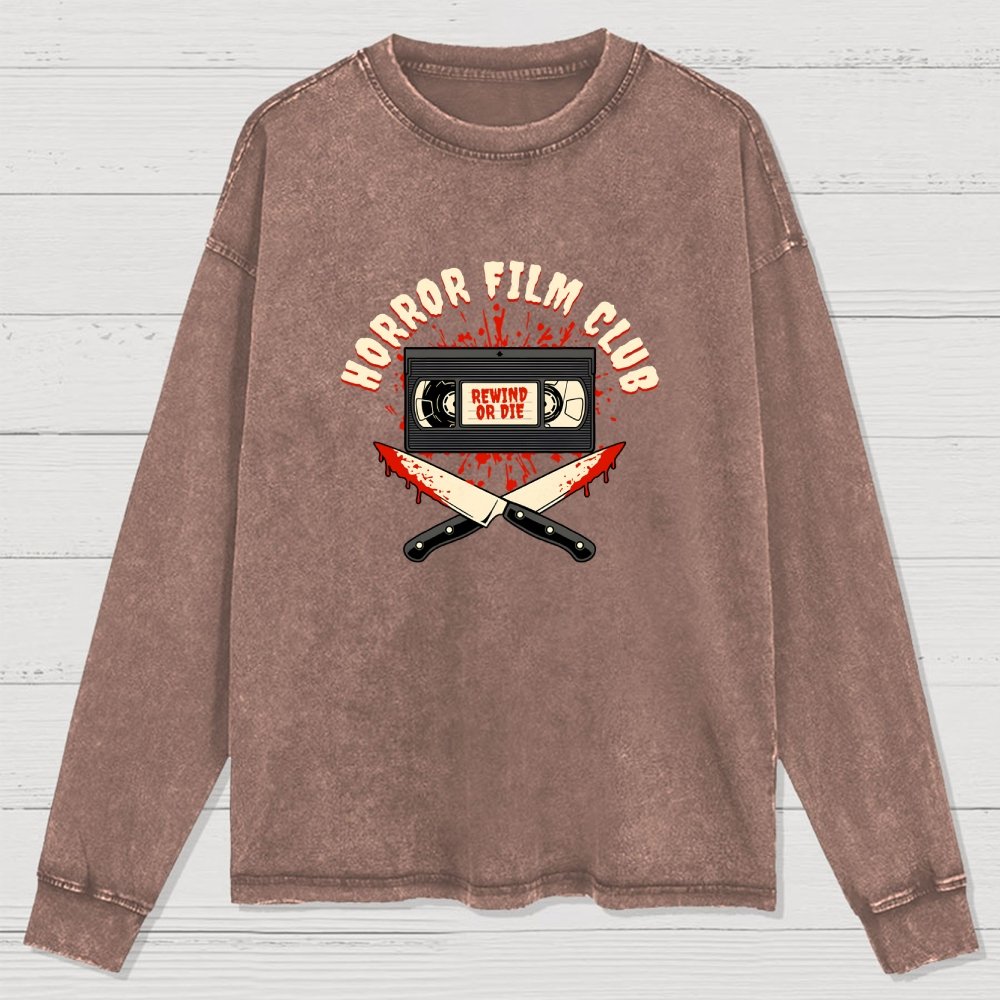 Horror Film Club Washed Long Sleeve Tee
