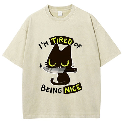 Tired Of Being Nice Vintage Distressed T-shirt