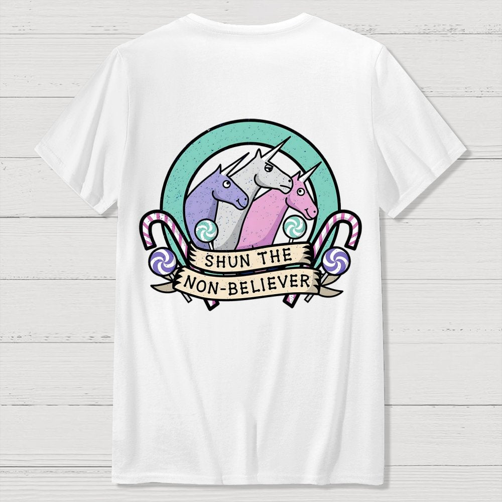 Shun the Non-Believer Back Printing Geek T-Shirt