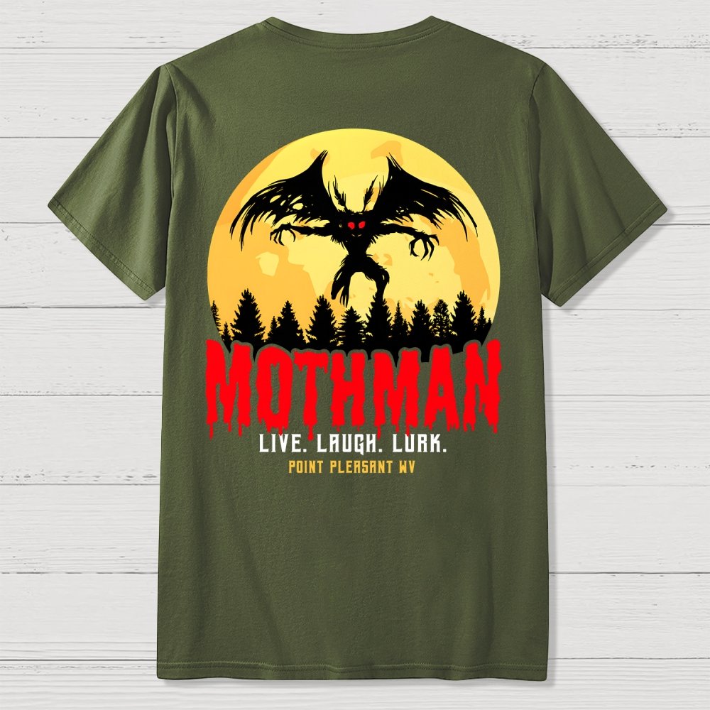 Mothman Cryptid Vintage Front And Back Printing Geek T-Shirt