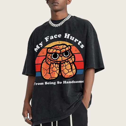 My Face Hurts Vintage Distressed T-shirt
