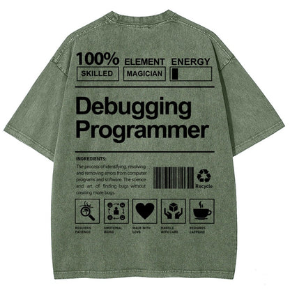 Debugging Programmer Unisex Fit Washed T-Shirt