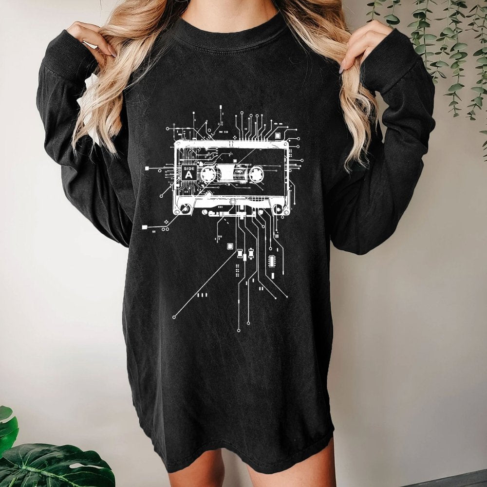 Cyber Tape Washed Long Sleeve Tee