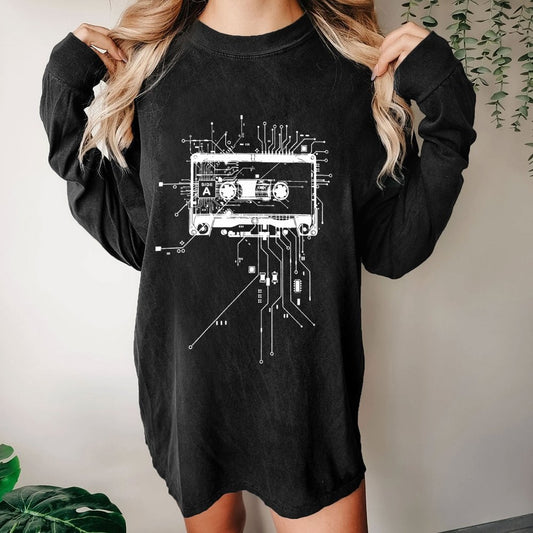 Cyber Tape Washed Long Sleeve Tee