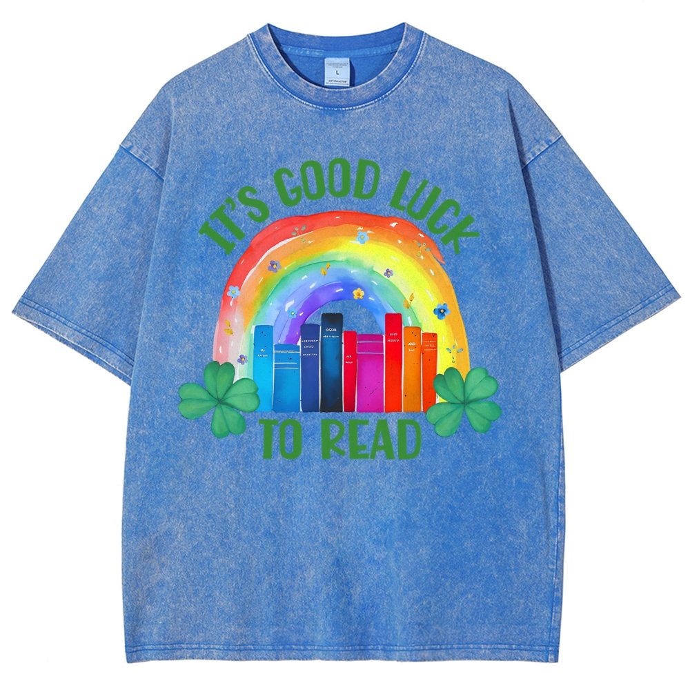 It's Good Luck to Read Shirt, St. Patrick's Day Reading Vintage Distressed T-shirt
