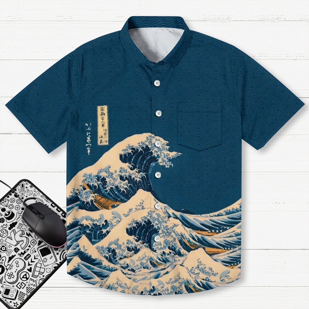 Wave Off Kanagawa  Geek Hawaiian Shirt