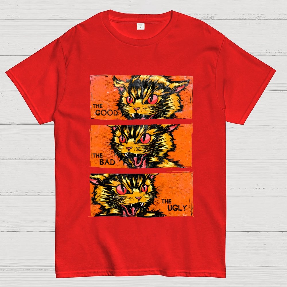 The Good The Bad The Ugly Cat Geek T-Shirt