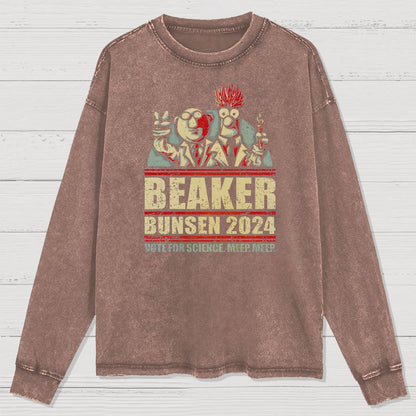 Vote For Science Washed Long Sleeve Tee