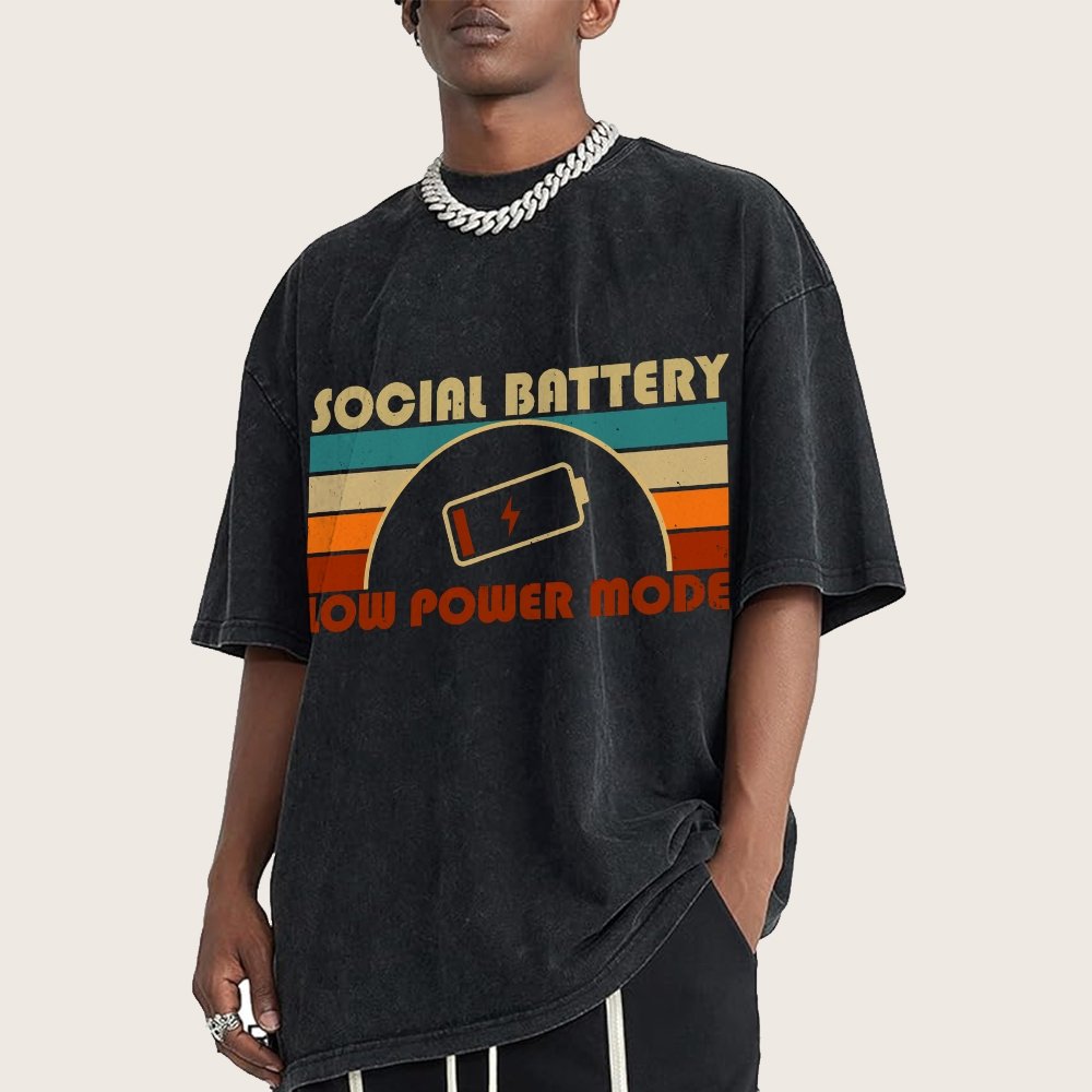 Low Social Battery Vintage Distressed T-shirt