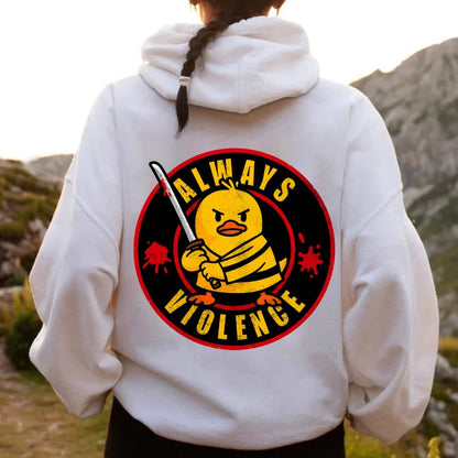 Always violence Printed Back Unisex Cotton Hoodie