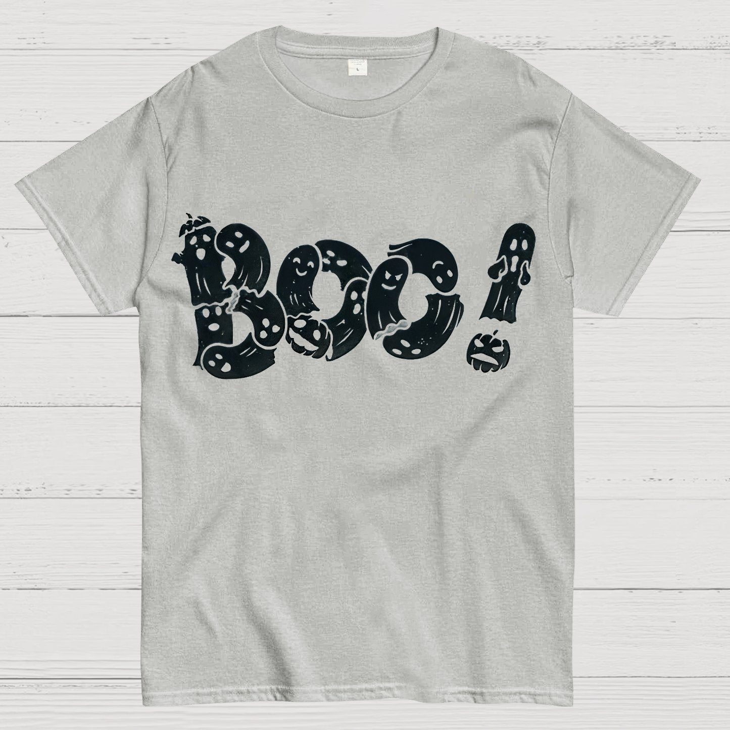 Boo - Funny Cute Ghost Typography Geek T-Shirt