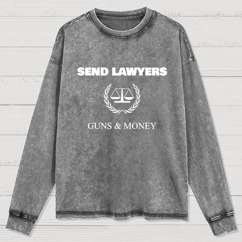Send Lawyers Guns and Money Washed Long Sleeve Tee