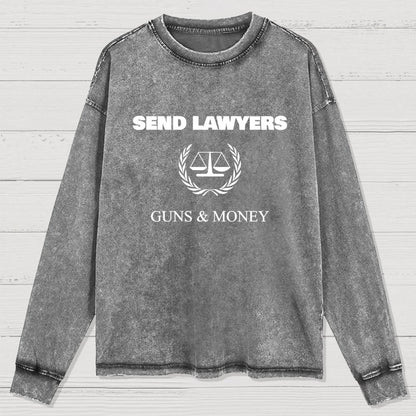 Send Lawyers Guns and Money Washed Long Sleeve Tee