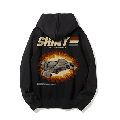 Shiny Heroes Printed Back Cotton Hoodie