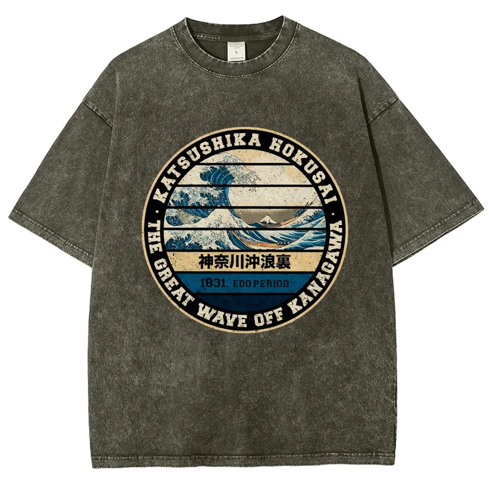 Hokusai Vintage Distressed T-shirt