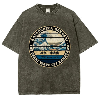 Hokusai Vintage Distressed T-shirt