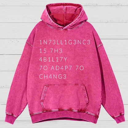Intelligence Is The Ability To Adapt To Change Vintage Distressed Hoodie