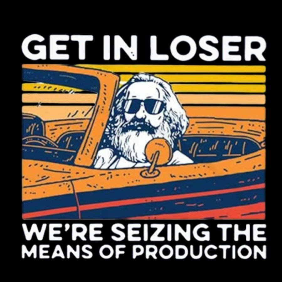 Karl Marx Get In Loser Geek Cotton Sweatshirt