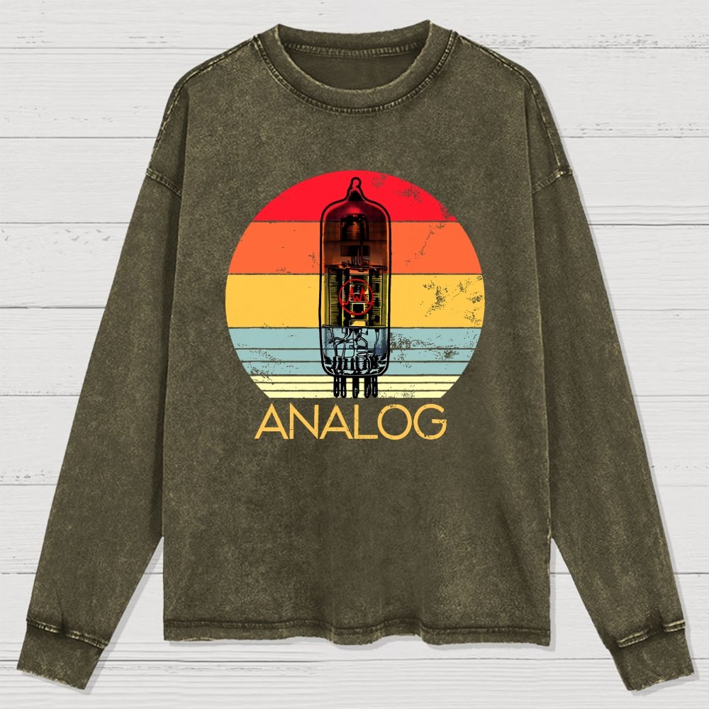 Vacuum Tube Analog Washed Long Sleeve Tee