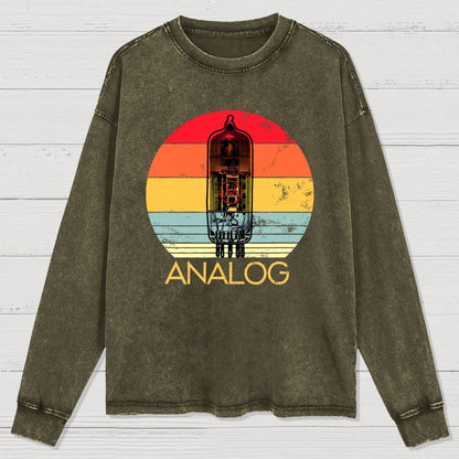 Vacuum Tube Analog Washed Long Sleeve Tee