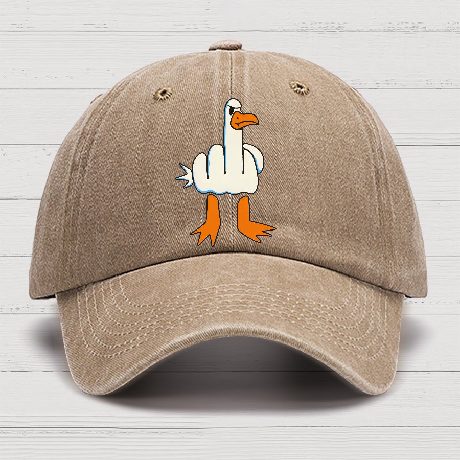 Rude Seagull Design Funny Cotton Hat