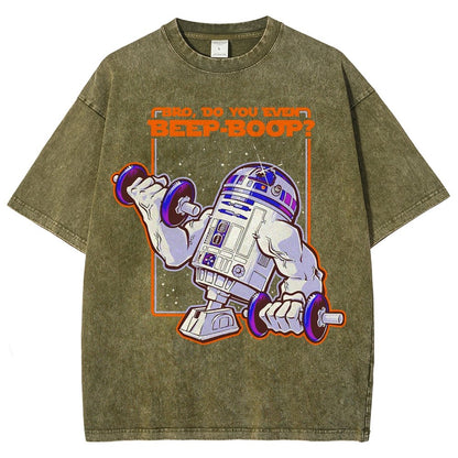 Bro Do You Even Beep-Boop Vintage Distressed T-shirt