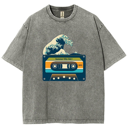 Summer Hits Of Kanagawa Cassette Vintage Distressed T-shirt