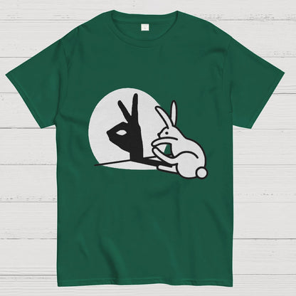 Funny Rabbit Hand Shadow Puppets Bunny Figure Pop Art Geeky T-Shirt