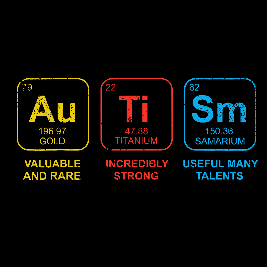 Autism Awareness Periodic Table Elements Geeks Washed Long Sleeve Tee