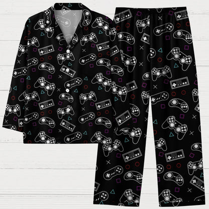Retro Game Console Geek Long Sleeve Pajama Set