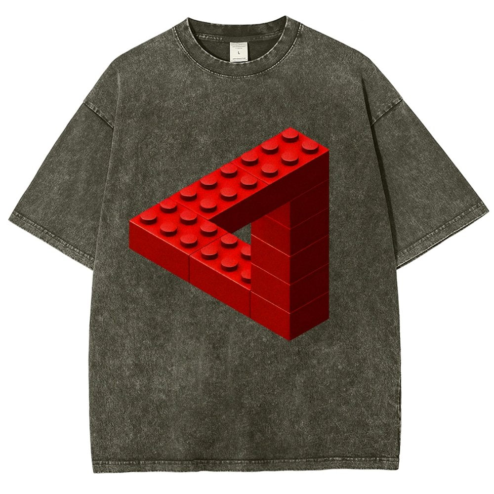 Escher Toy Bricks Vintage Distressed T-shirt 2412001063