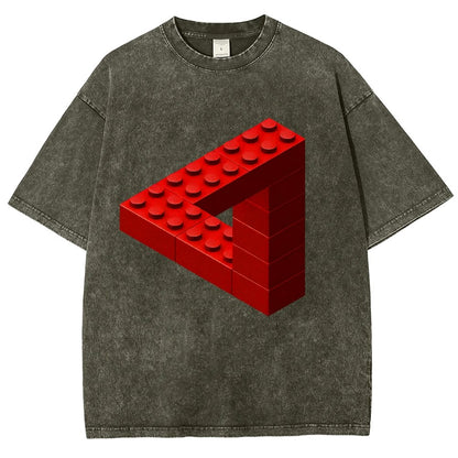 Escher Toy Bricks Vintage Distressed T-shirt 2412001063