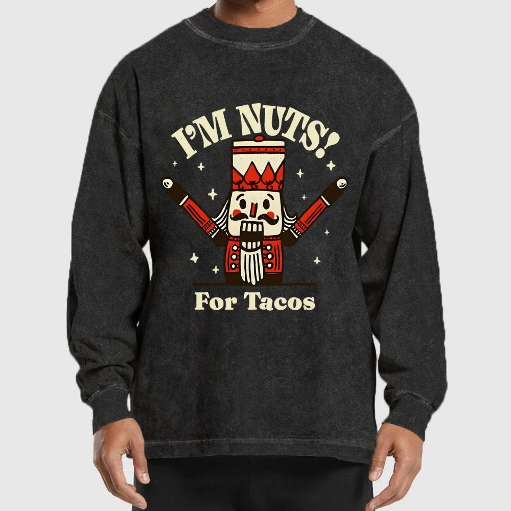 Nuts for Tacos Washed Long Sleeve Tee