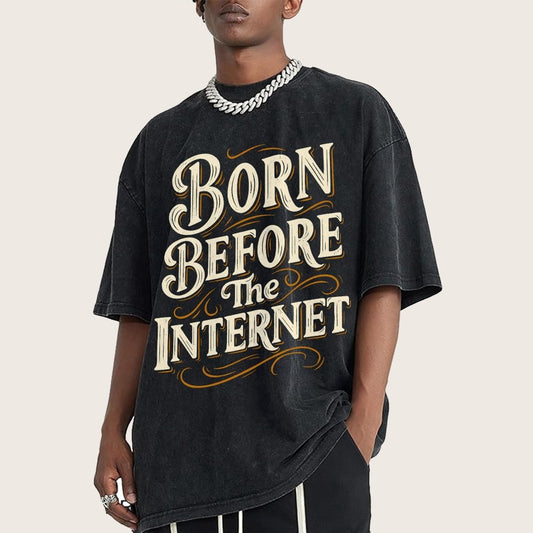 Born Before The Internet Vintage Distressed T-shirt