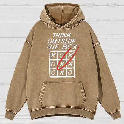 Think Outside The Box Nerd Vintage Distressed Hoodie