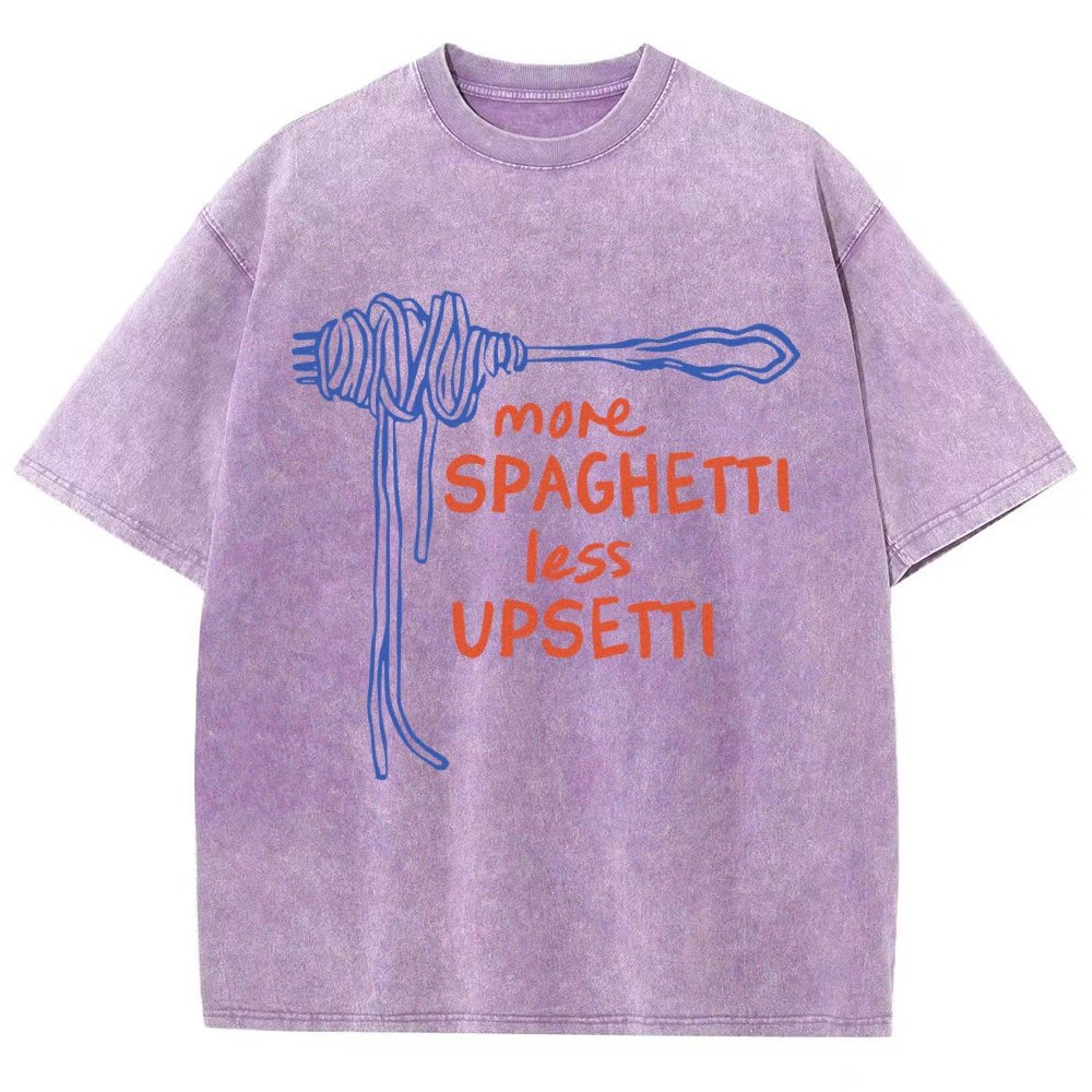 More Spaghetti Less Upsetti  Vintage Distressed T-shirt