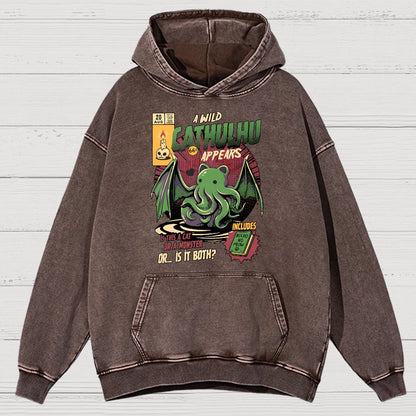 Cathulhu Round Vintage Distressed Hoodie