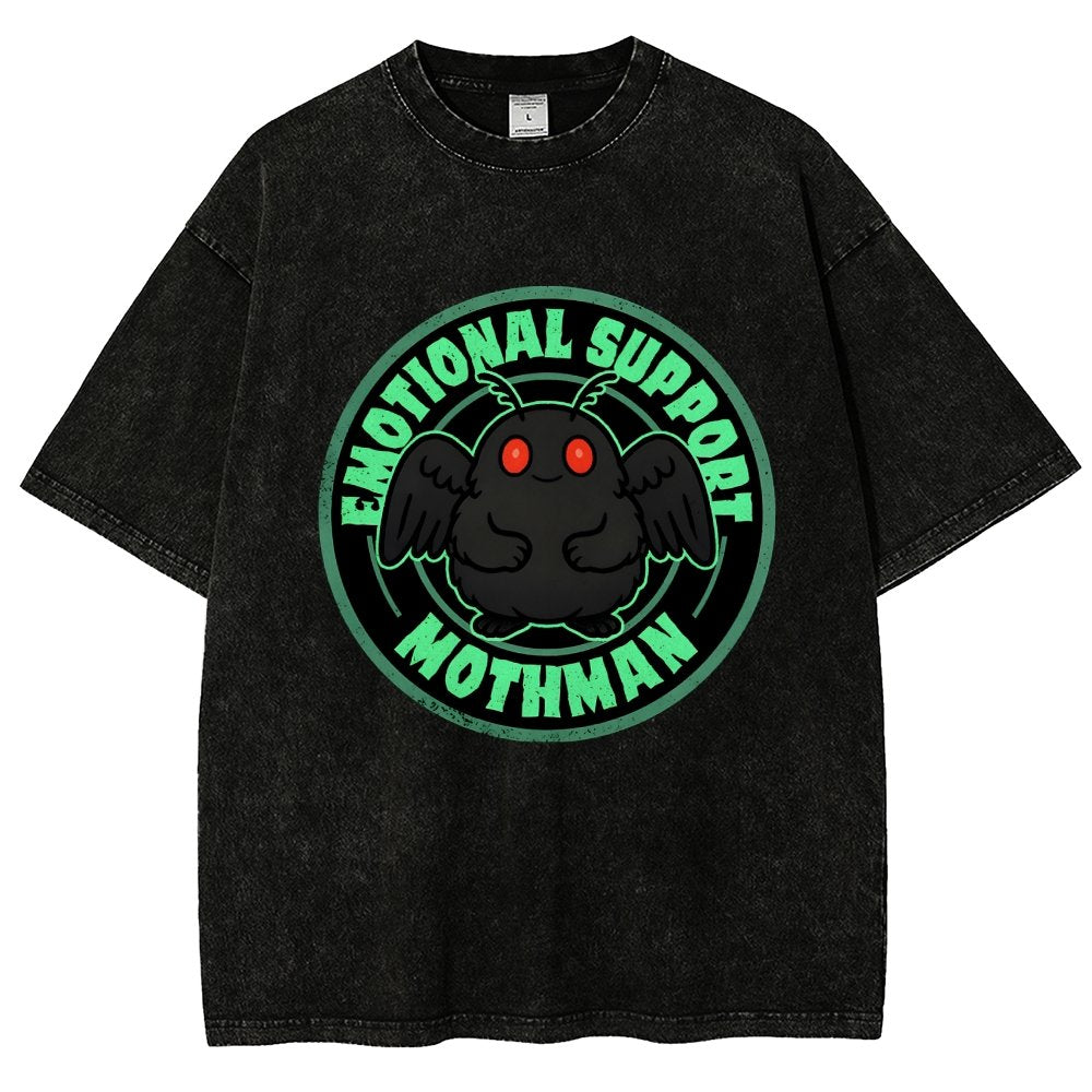 Emotional Support Mothman Vintage Distressed T-shirt