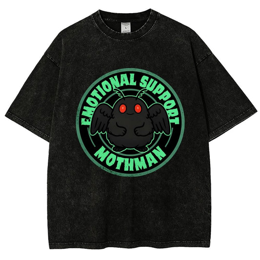 Emotional Support Mothman Vintage Distressed T-shirt