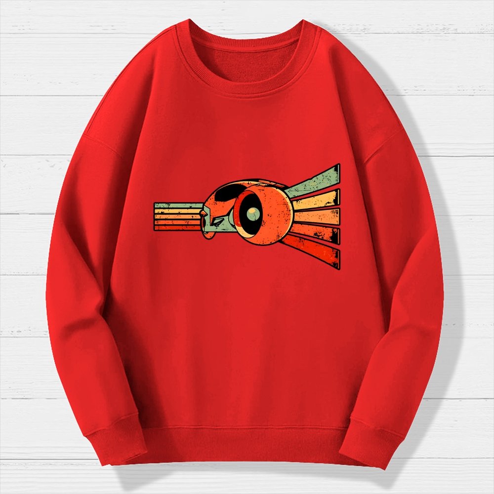 Vintage Grid Geek Cotton Sweatshirt