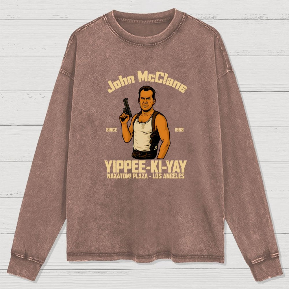 Yippee Ki Yay Washed Long Sleeve Tee
