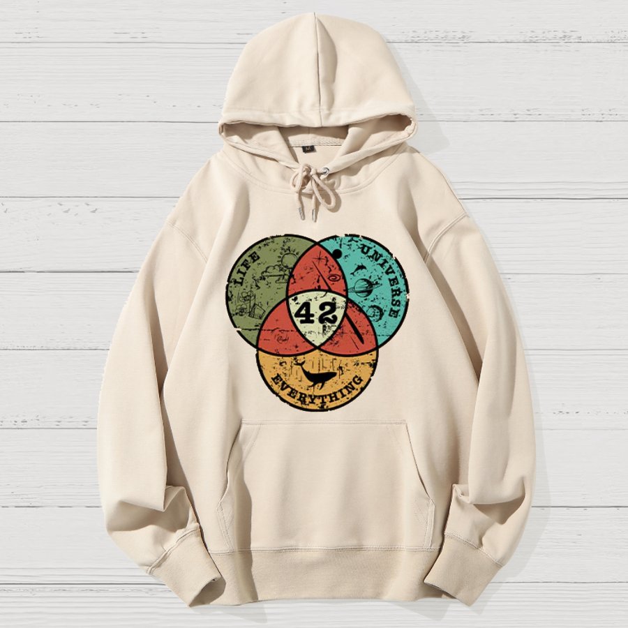 Life, the Universe & Everything Nerdy Graphic Geek Cotton Hoodie