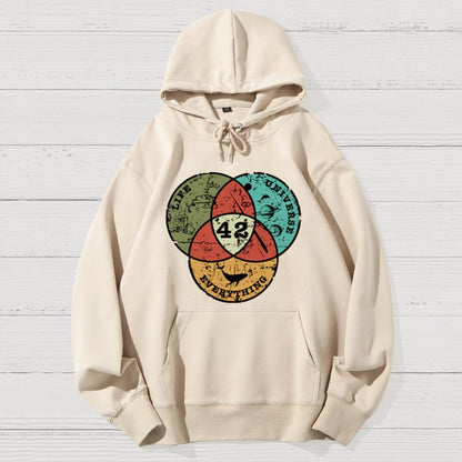 Life, the Universe & Everything Nerdy Graphic Geek Cotton Hoodie
