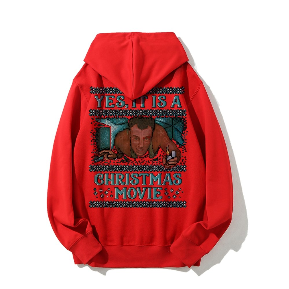 Gen-X Christmas Movie Printed Back Unisex Cotton Hoodie
