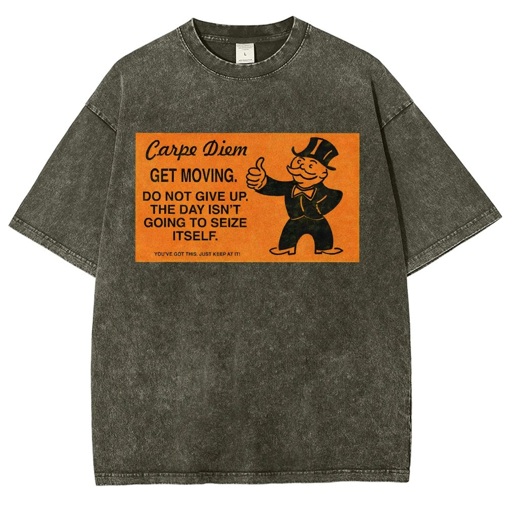 Carpe Diem Card Vintage Distressed T-shirt