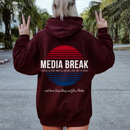 Media Break Printed Back Unisex Cotton Hoodie