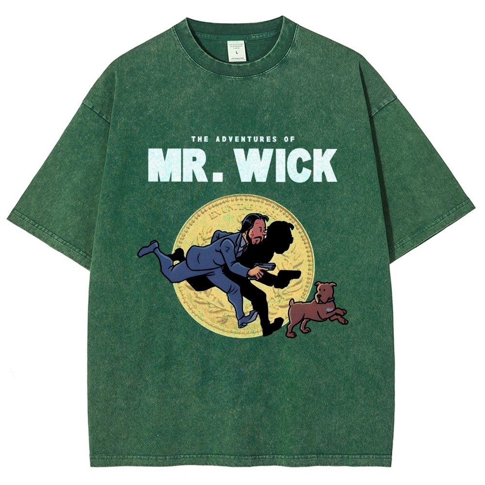 The Adventures of Mr. Wick Vintage Distressed T-shirt