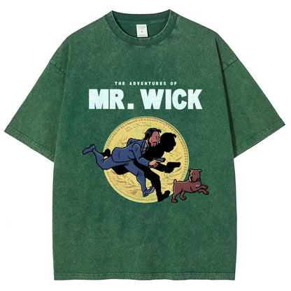 The Adventures of Mr. Wick Vintage Distressed T-shirt