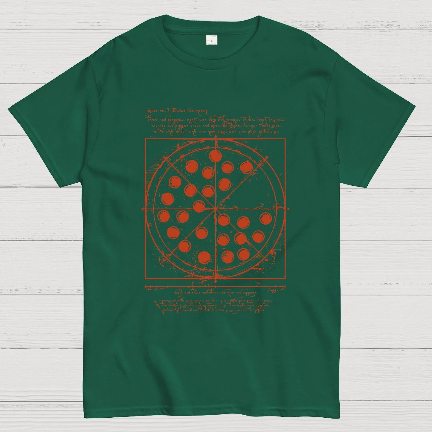 Vitruvian Pizza Geek T-Shirt