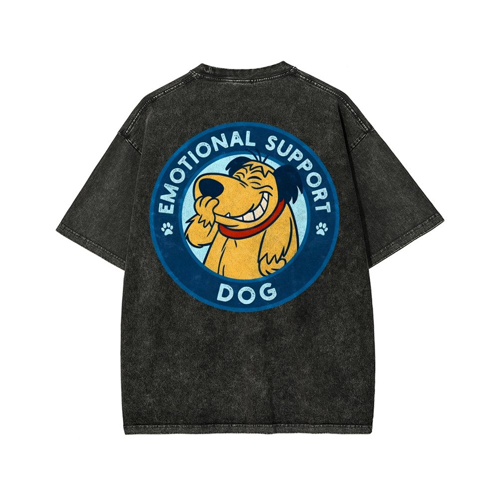 Dog Support Or Not? Front And Back Printing Washed T-shirt